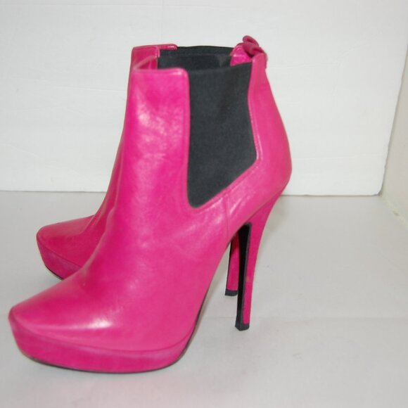 37.5/US7❤️ CESARE PACIOTTI HIGH HEELS PLATFROM SEUDE LEATHER ANKLE BOOTS ITALY - Picture 3 of 8